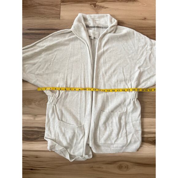 Brochu Walker XS Cotton Cashmere Open Front Cardigan Sweater Roll Tab Sleeve - Picture 6 of 7